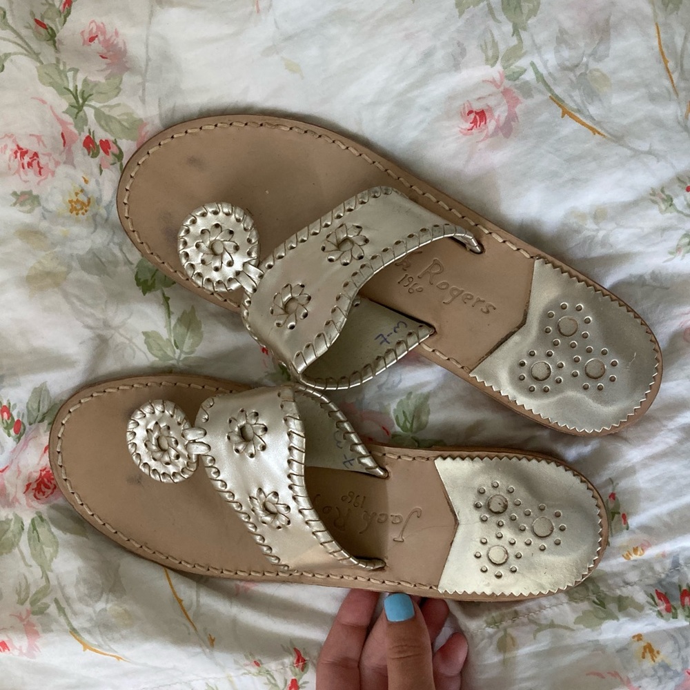 New gold jack rogers sandals